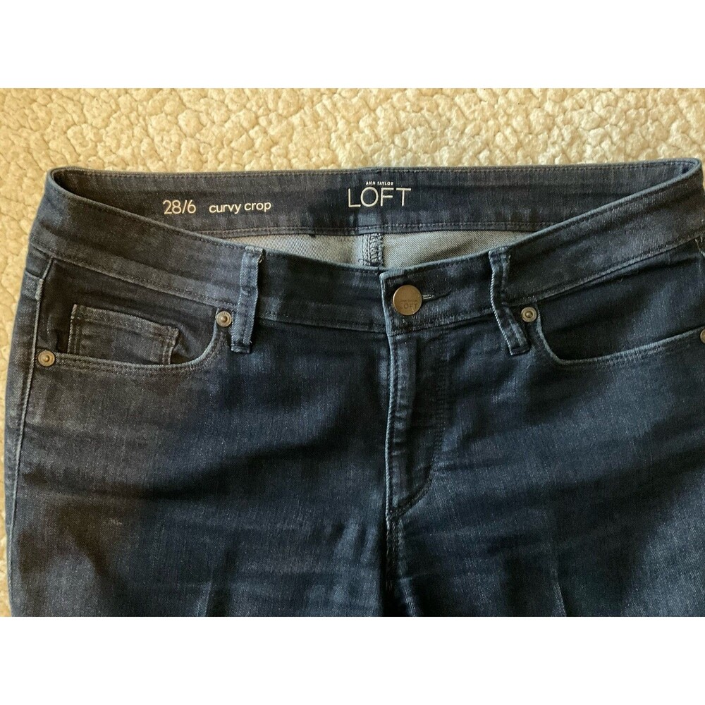 LOFT, Women’s, Curvy, Cropped, Jeans, Dark Wash, Stretch, Size: 28/6 - Picture 4 of 8